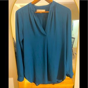 Loft emerald green blouse size Xs